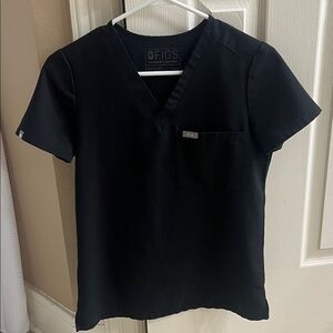 Figs Charcoal V-Neck Scrub Top